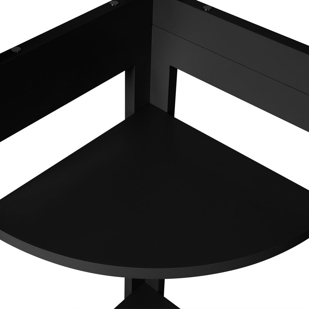 Black 5 Tier Corner Shelf Storage Unit For Home Organization And Display