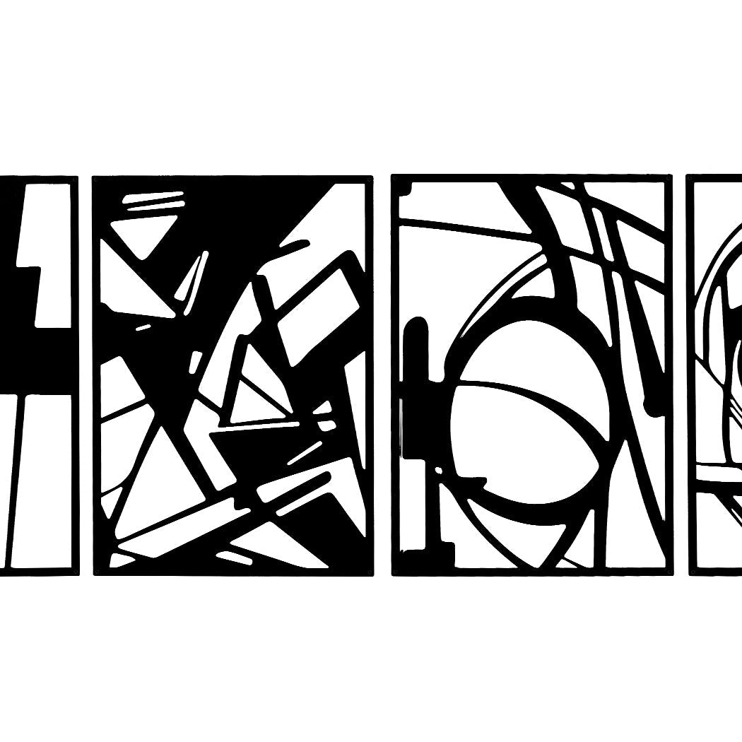Yezi Metal Wall Art 4Pcs Abstract Minimalist Line Decor