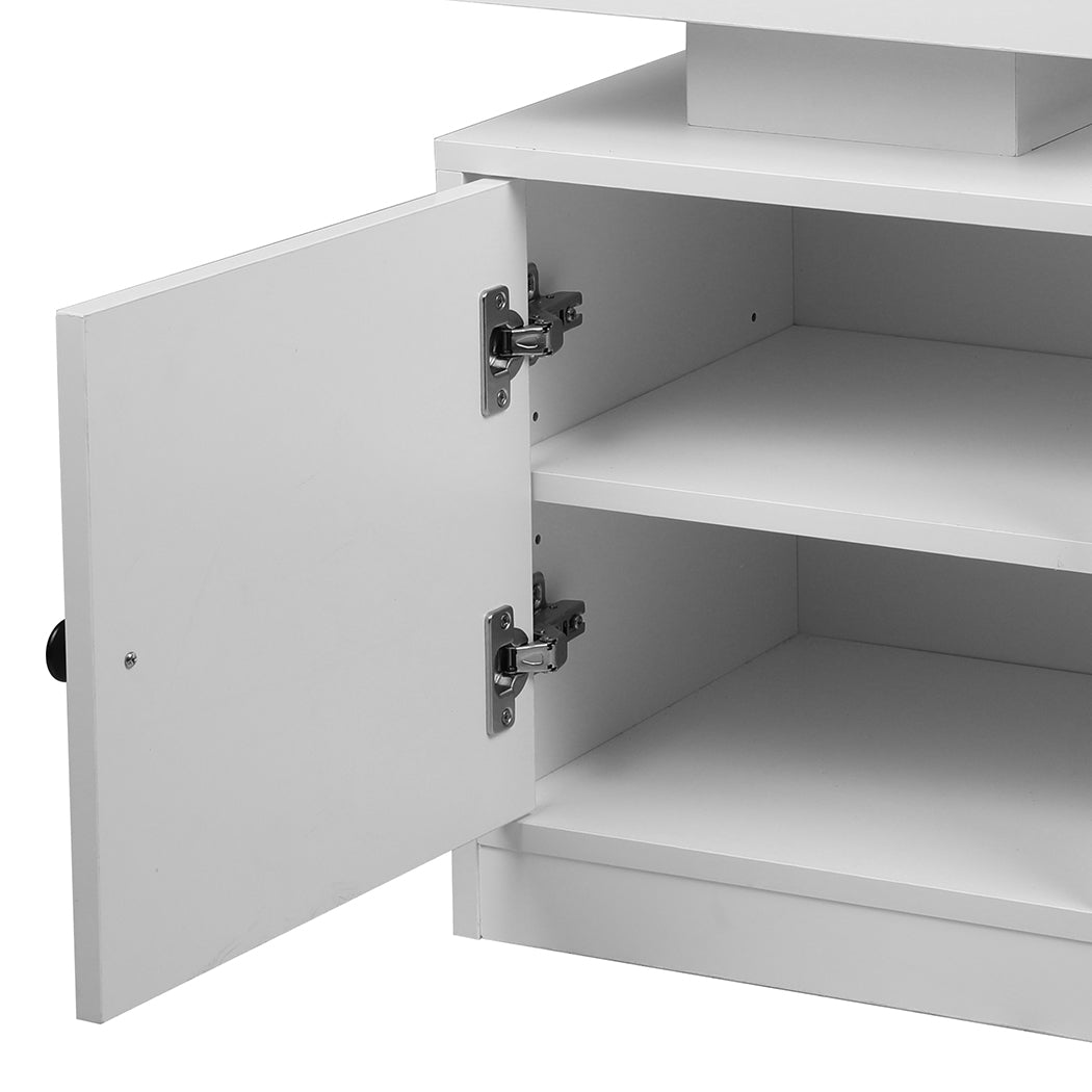 Bedside Table With Usb Charger Outlet And Rgb Lights White Modern Nightstand For Bedroom
