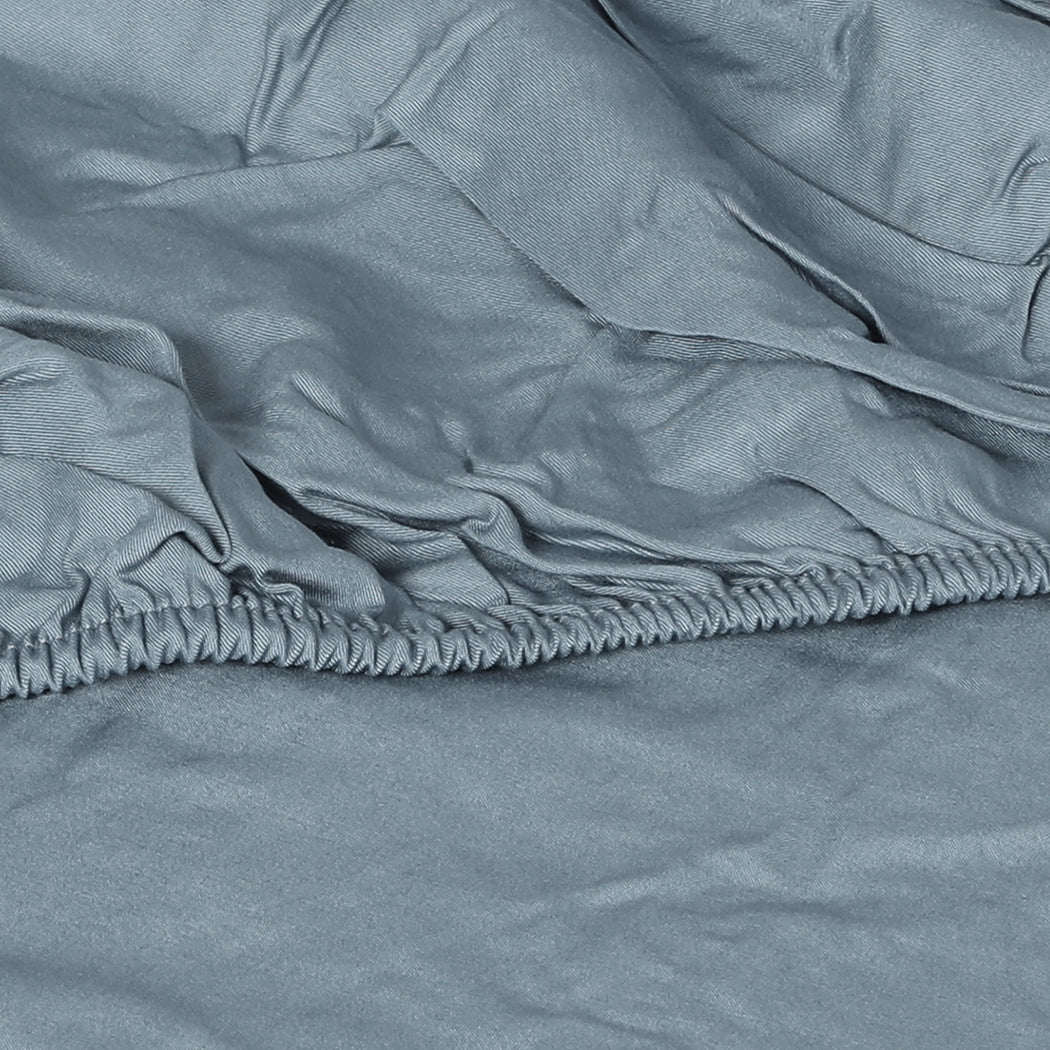 Dreamz 4Pcs Double Size 100% Bamboo Bed Sheet Set Grey Soft Breathable Hypoallergenic