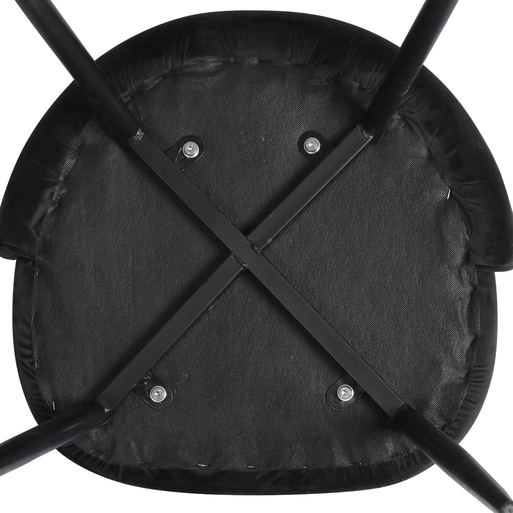 Set Of 2 Black Dining Chairs For Kitchen Or Cafe Modern Comfortable Seating Option