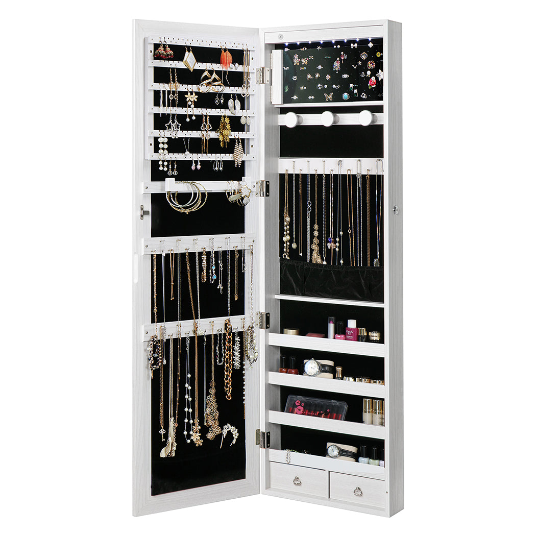 Veile Studios Levede 37Cm X 10Cm 120Cm Mirror Jewellery Cabinet Led White