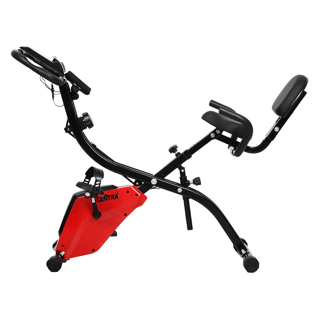 Centra Exercise Bike Foldable Design 16 Levels Adjustable Black Red