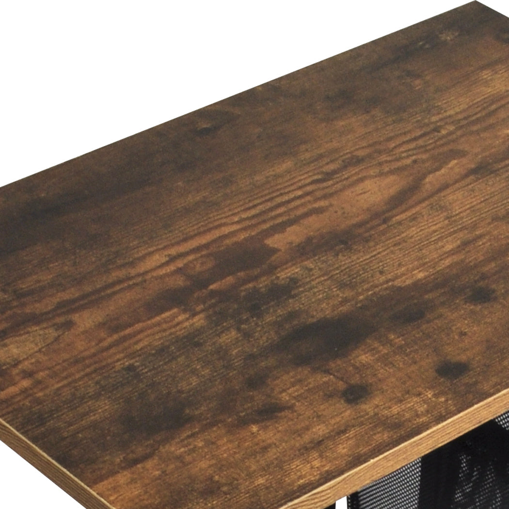 Side Table Mobile Coffee Tables Brown Back