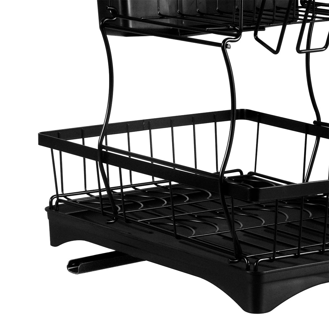 Toque Detachable Dish Drying Rack Cutlery Black