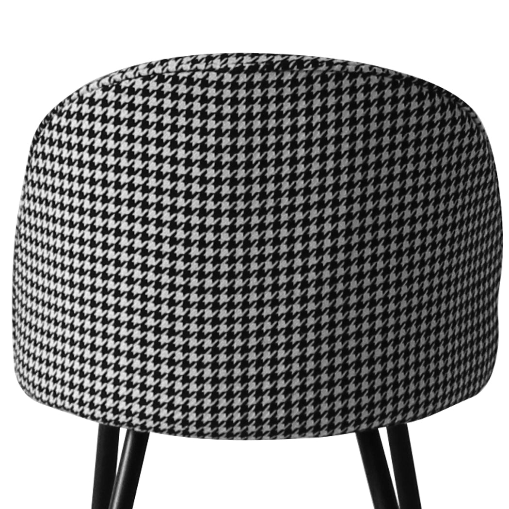 Set Of 2 Dining Chairs Black And White For Kitchen Or Cafe Stylish Seating Solution