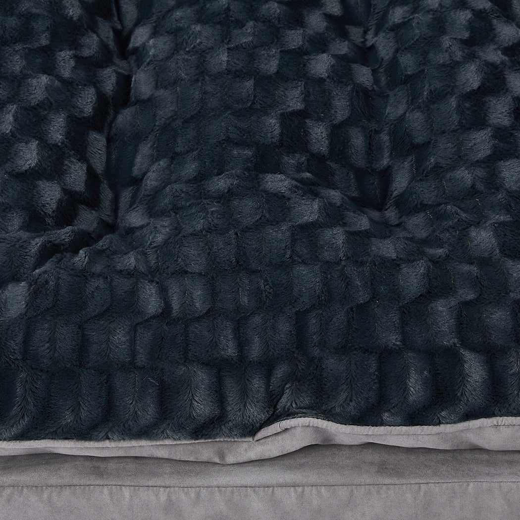 Dog Calming Bed Soft Plush Comfy Large Grey Warm Cushion For Pet Relaxation