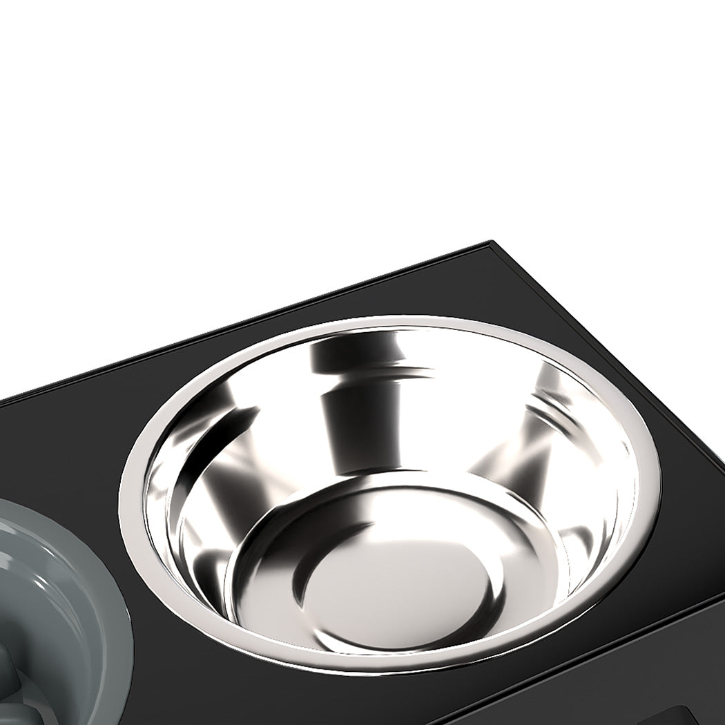 Pawz Elevated Dog Bowls 2 Stainless Steel And 1 Slow Feeder