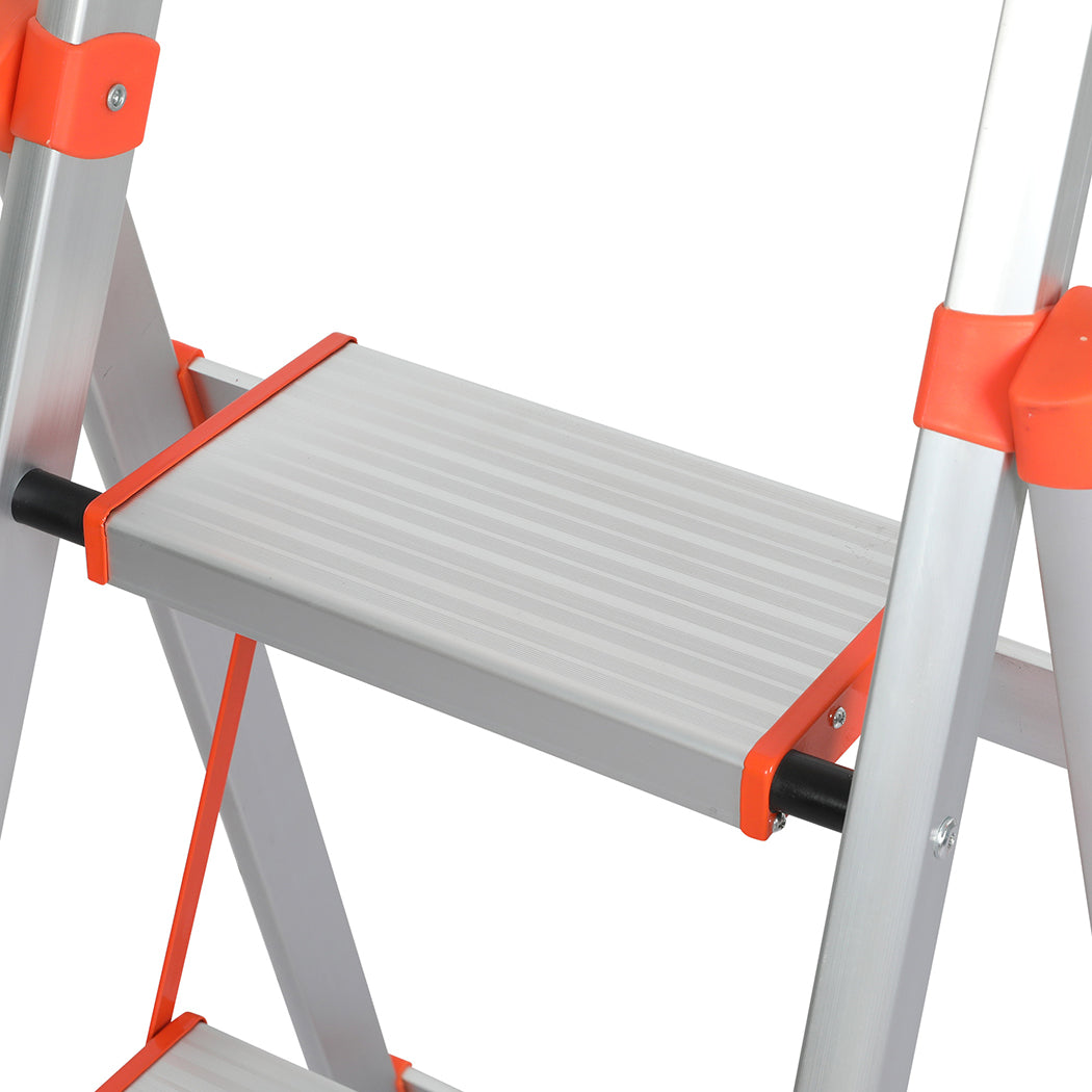 Traderight 4 Step Ladder Folding Aluminium
