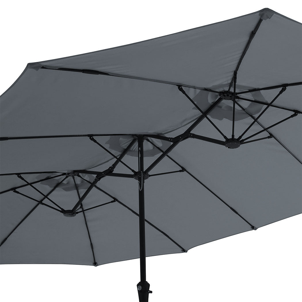 Centra 4.5M Double-Sided Patio Umbrella Outdoor Base Stand Grey