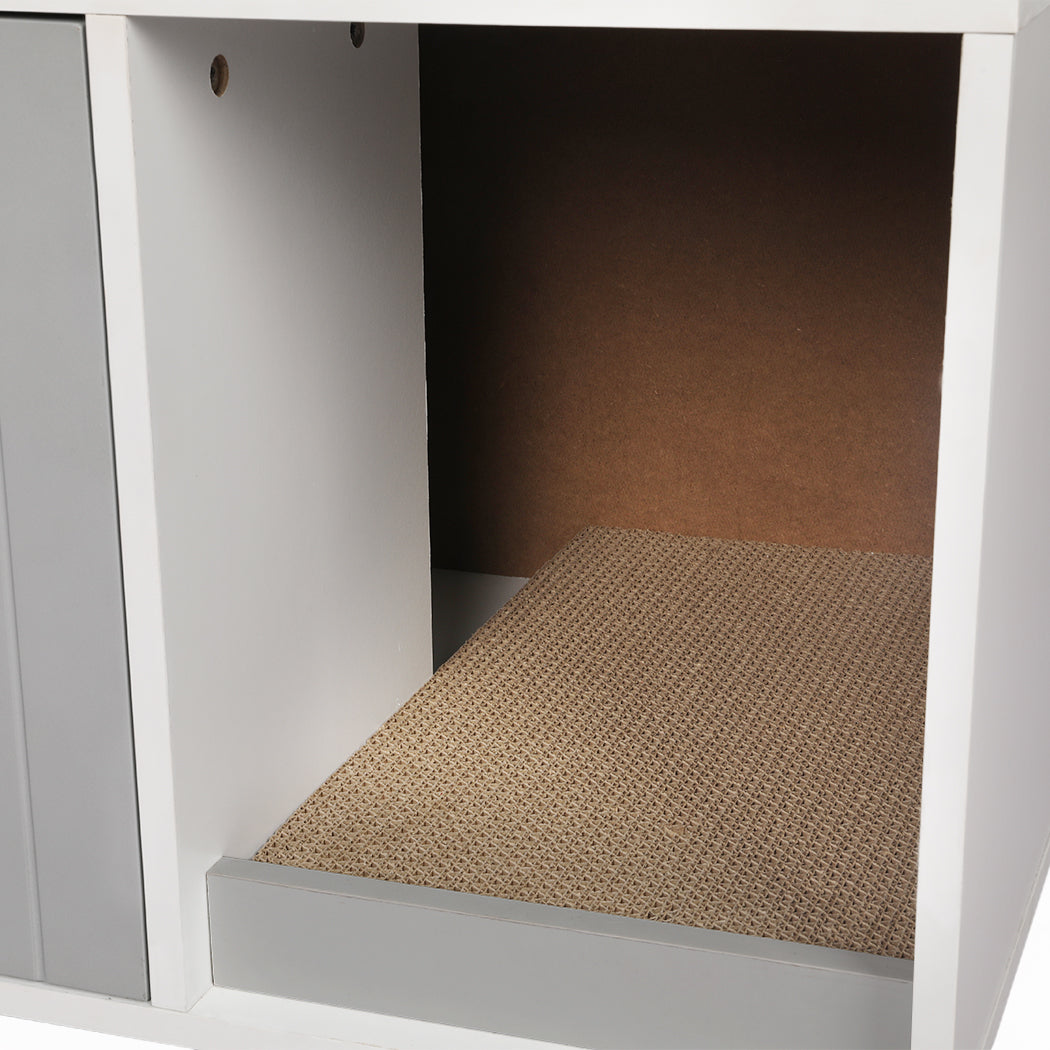 Pawz Enclosed Cat Litter Cabinet Box Grey Stylish And Discreet For Cats