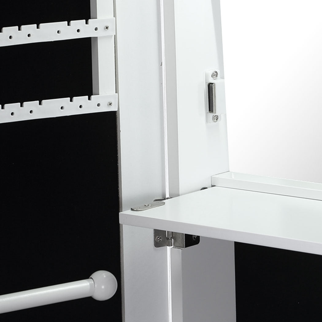 37Cm X 9Cm 122Cm Mirror Jewellery Cabinet Jewelry White