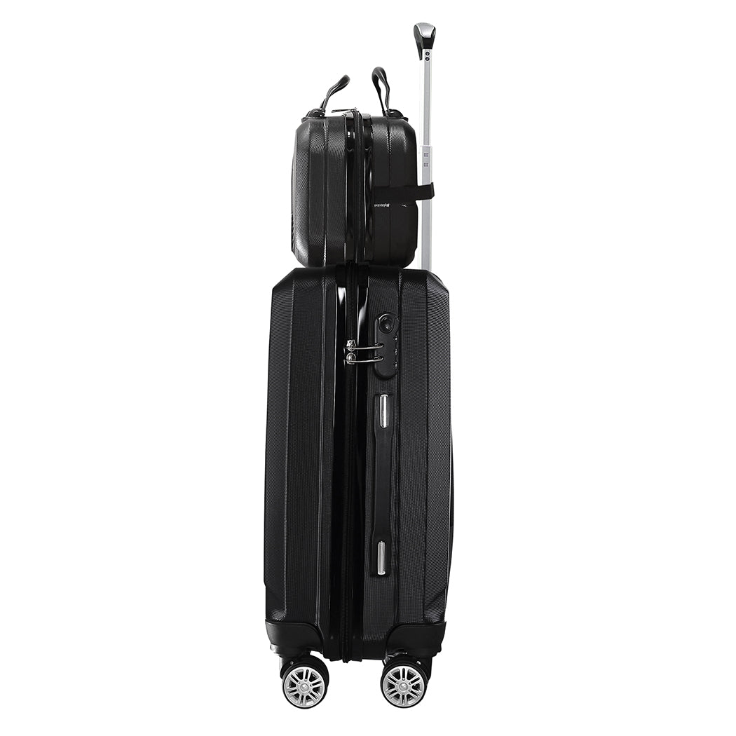 Slimbridge 2Pcs 20"Travel Luggage Set Black