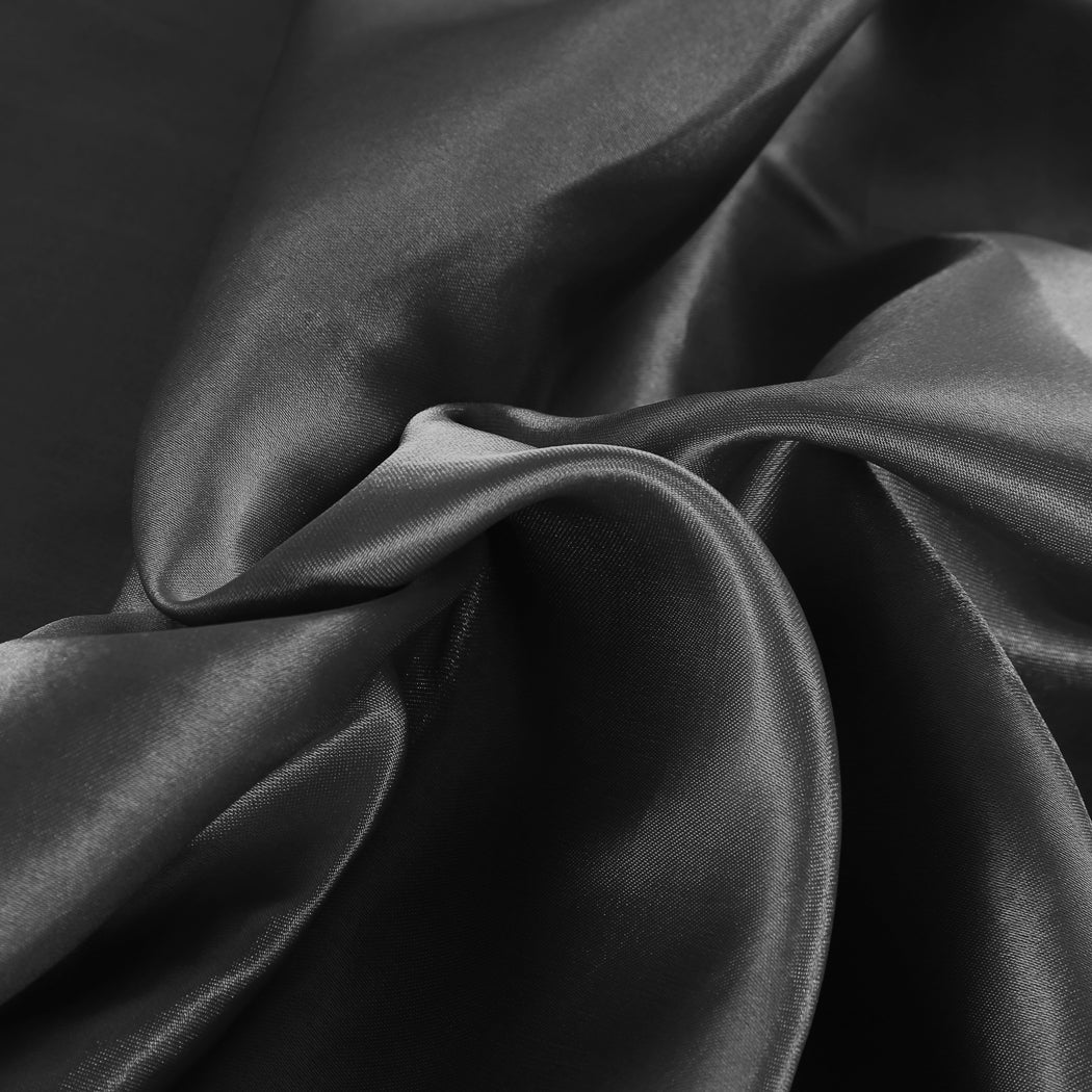 Dreamz Silky Satin Sheets Fitted Flat Queen Black