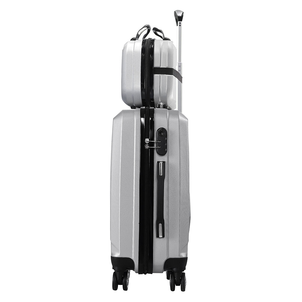 Slimbridge 2Pcs 20"Travel Luggage Set Grey