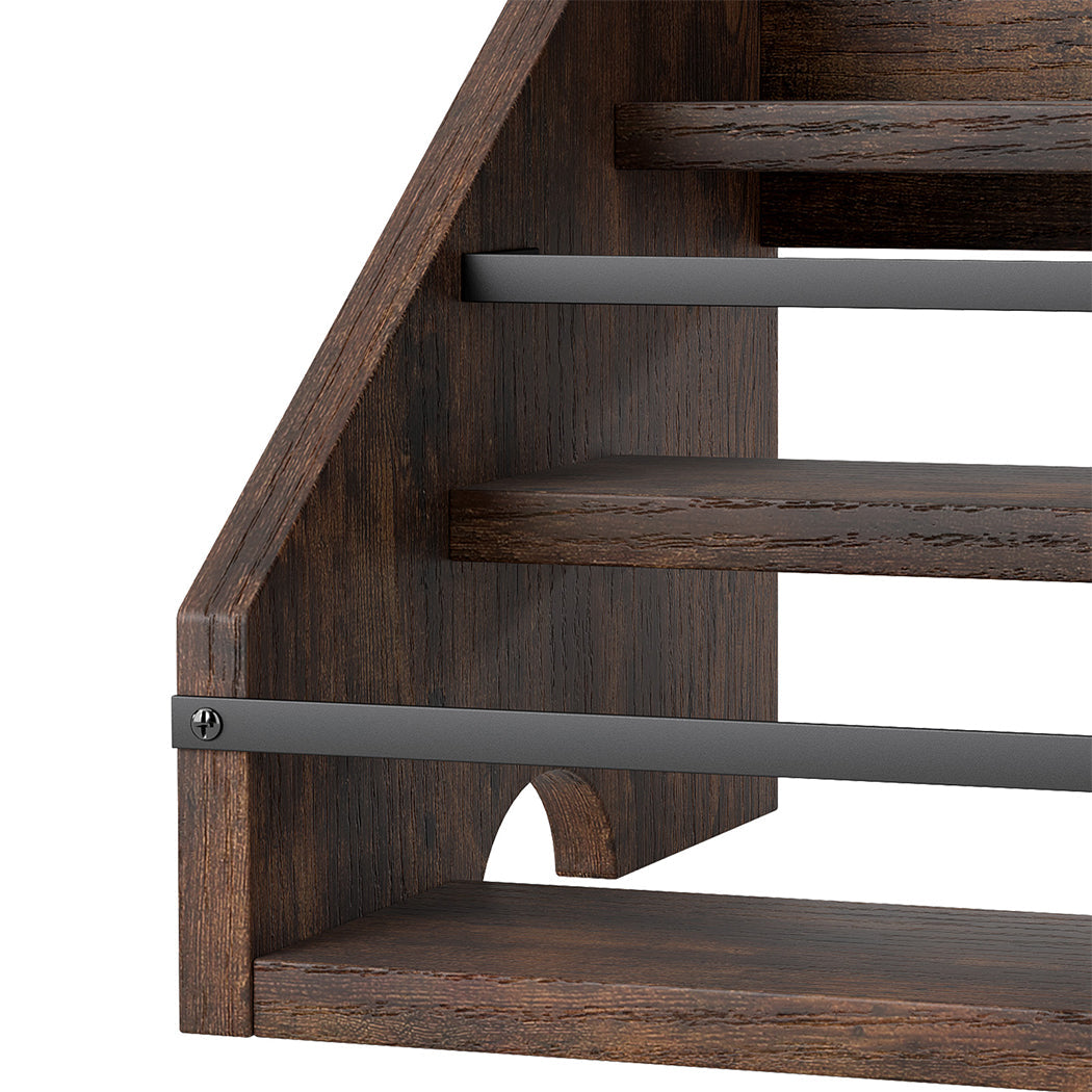 Toque Countertop Wine Rack 3 Tier Wood & Metal Organizer