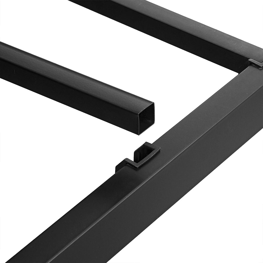 137Cm X 190Cm 40Cm Metal Bed Frame Heavy Duty Storage Space Black
