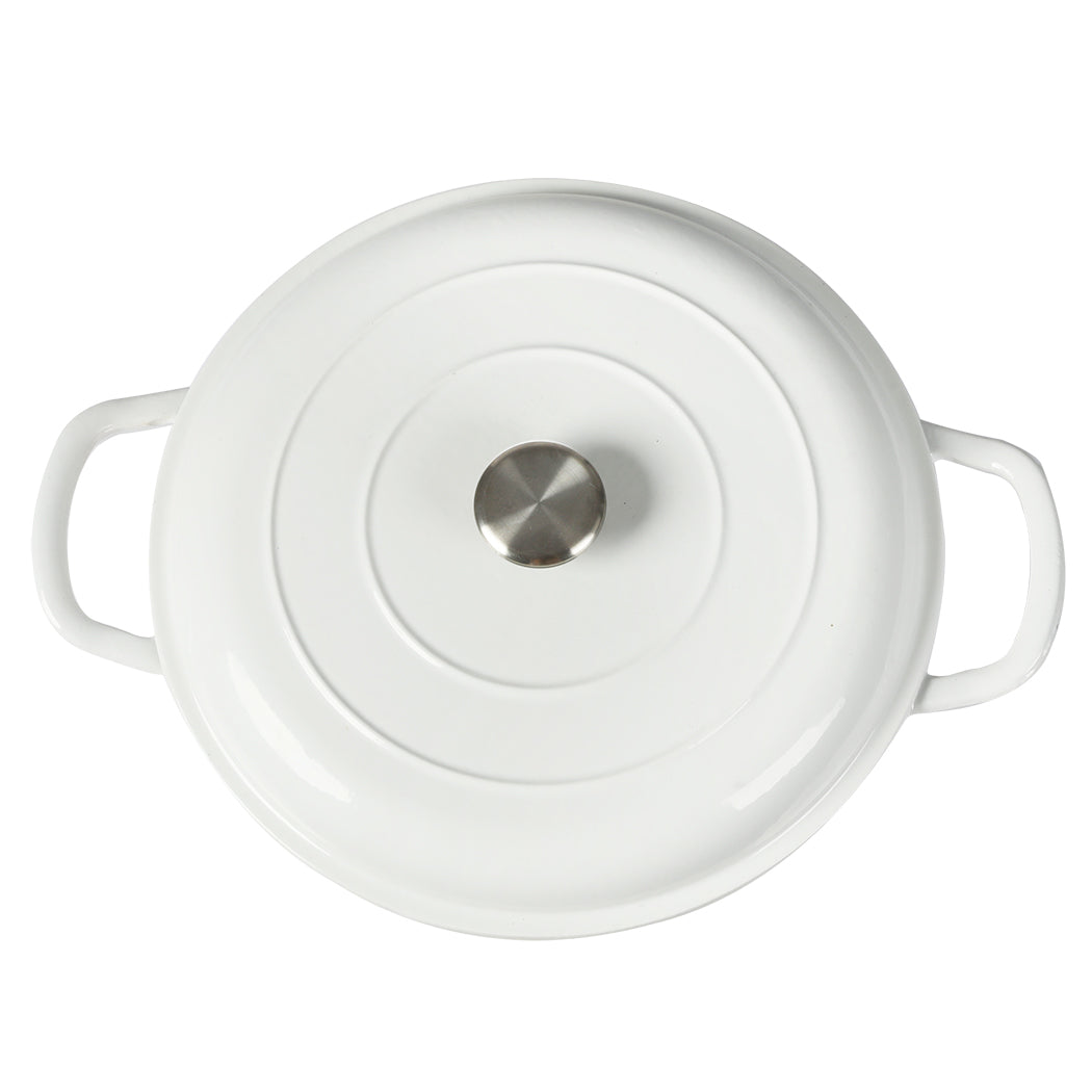 Toque 3.5L Enamel Dutch Oven Pan Classic White Cookware