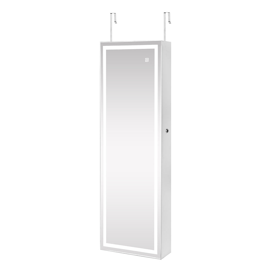 Veile Studios Levede 37Cm X 10Cm 110Cm Mirror Jewellery Cabinet Touch White
