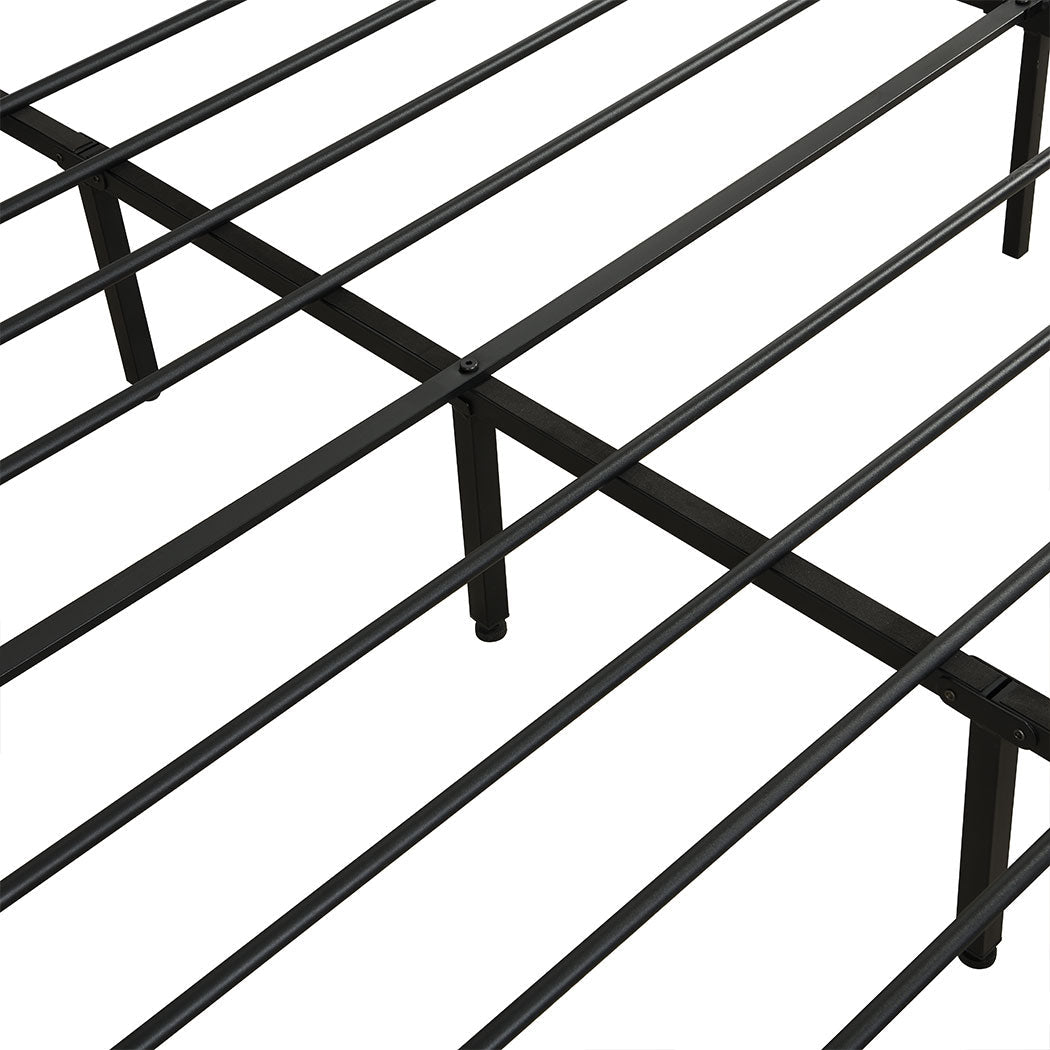 153Cm X 209Cm 96Cm Metal Bed Frame Queen Mattress Brown