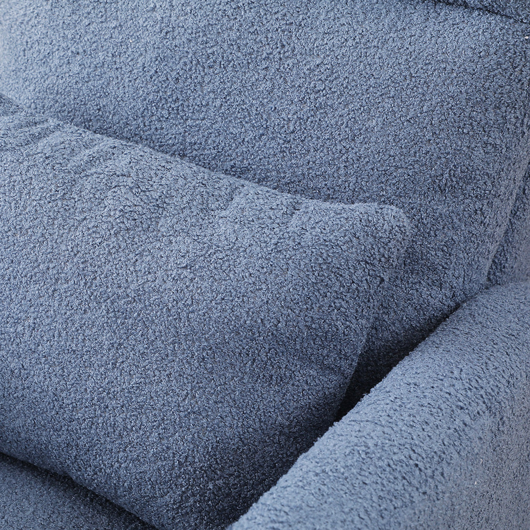 Rocking Chair With Ottoman Footrest Side Pocket Navy