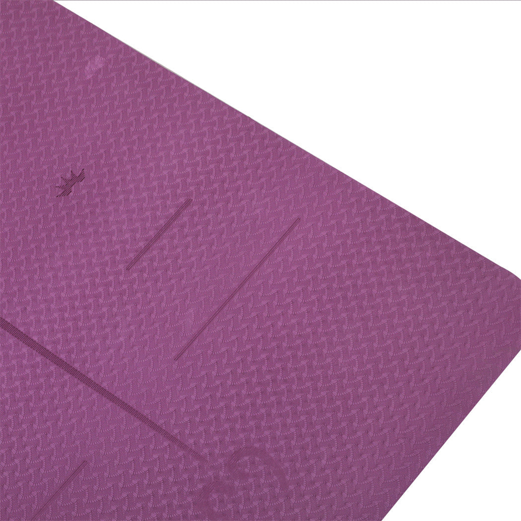 Yoga Mat Dual Colour Body Position Lines Purple