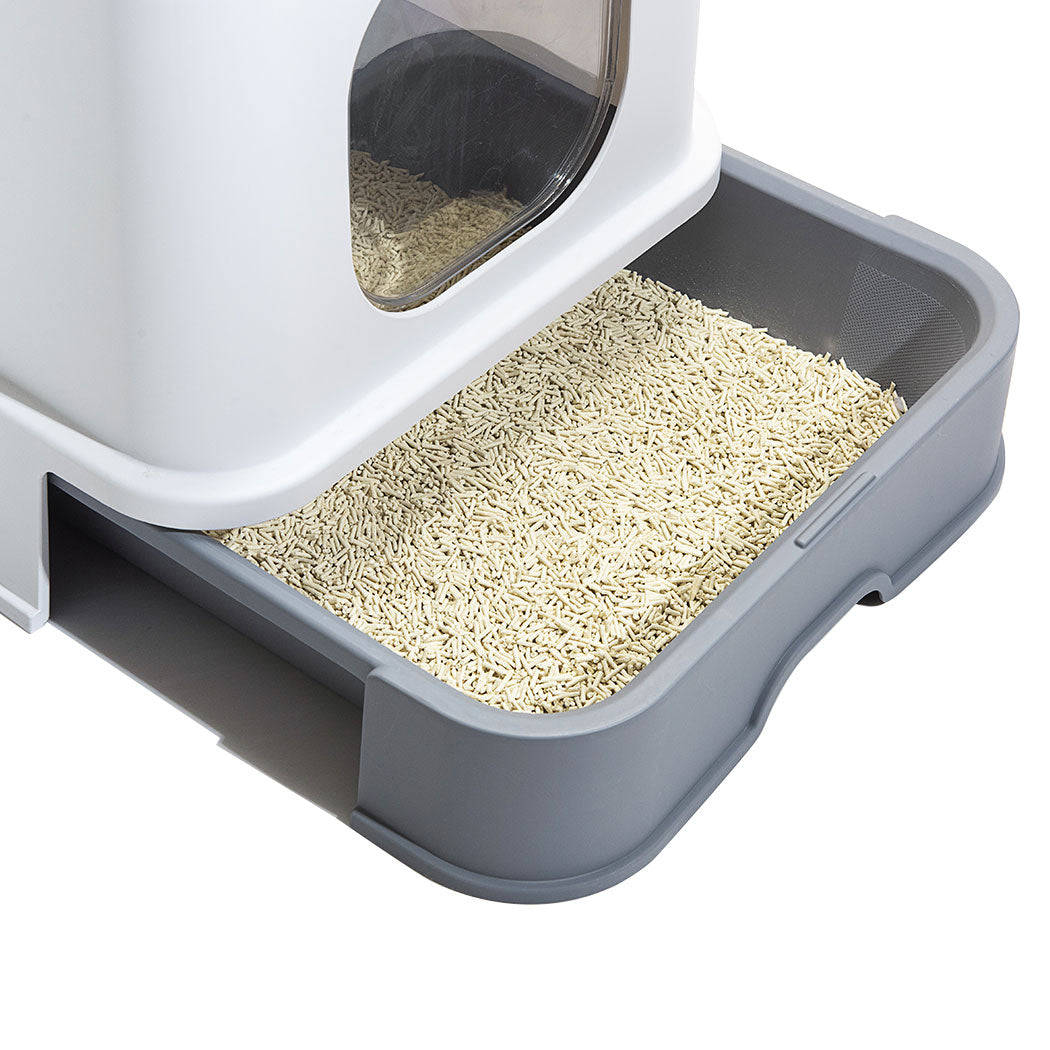 Pawz Cat Litter Box Fully Enclosed Kitty Blue