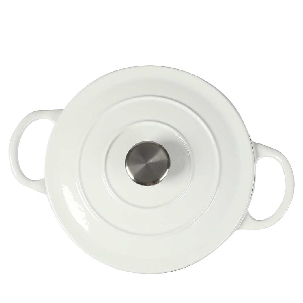 Toque 4L Enamel Dutch Oven Pot In White Colour
