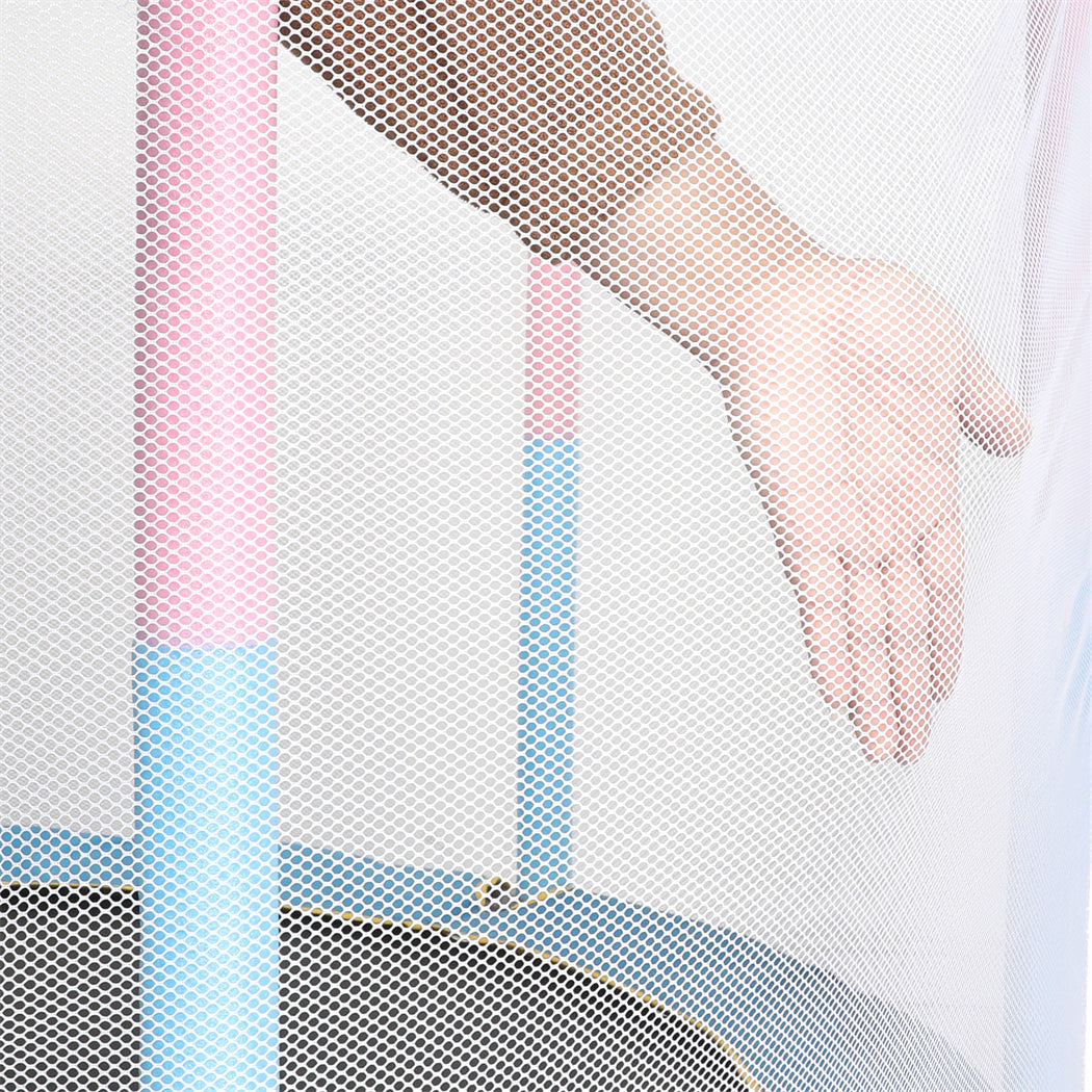55" Kids Trampoline Rebounder Hanging Rings Pink
