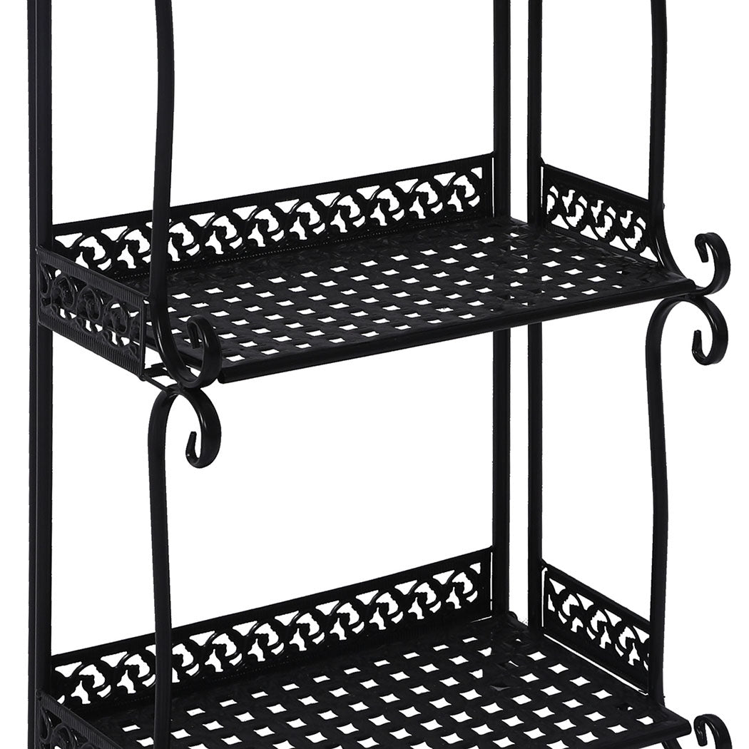 Plant Stand 3 Tiers Outdoor Indoor Black