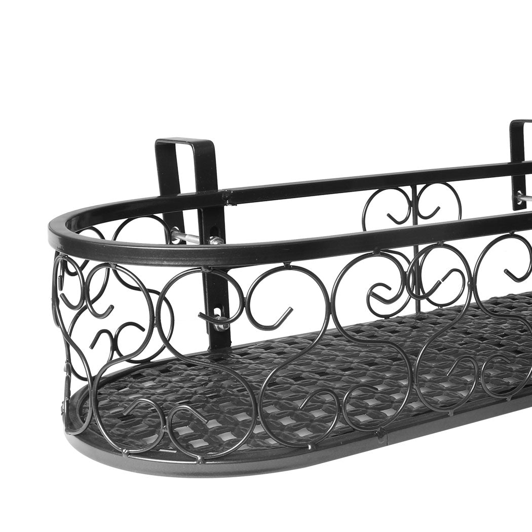 60Cm X 20Cm 12Cm Plant Stand Outdoor Indoor Home Black Oval
