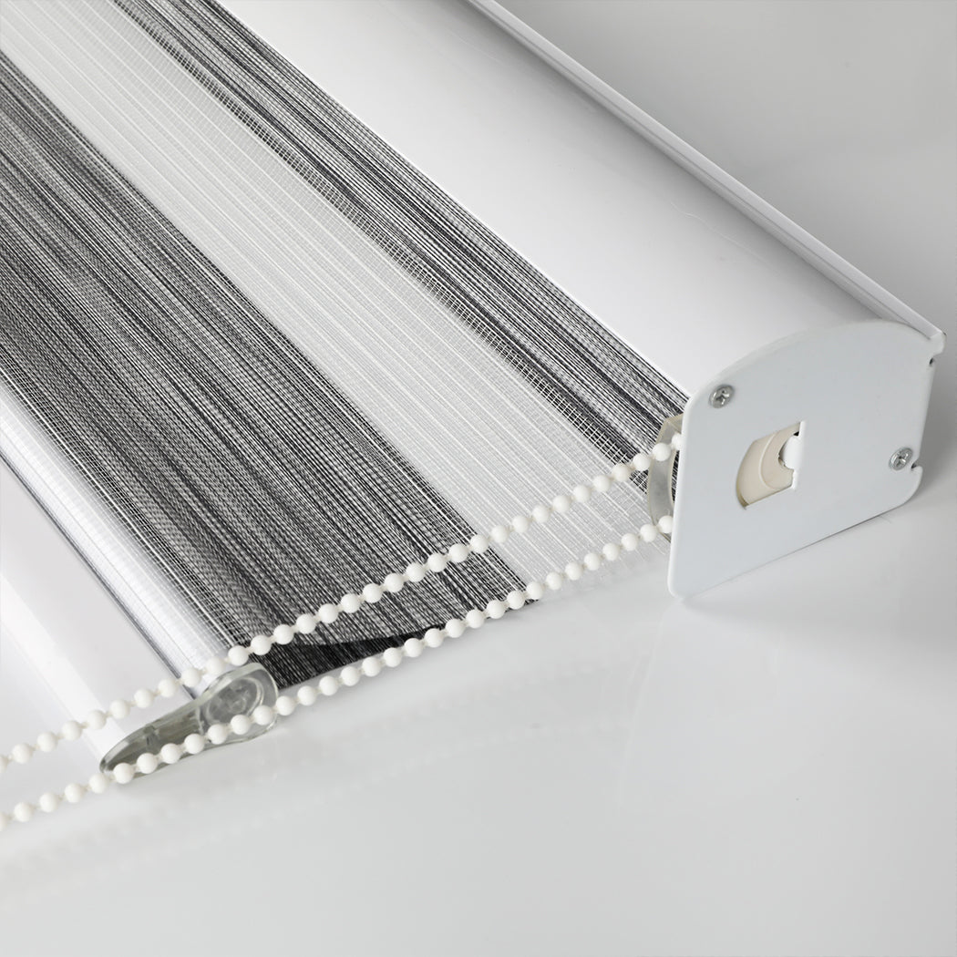1 Sets of Marlow 1 Sets Of 1X Blackout Zebra Roller Blind Curtains 90X210cm Grey