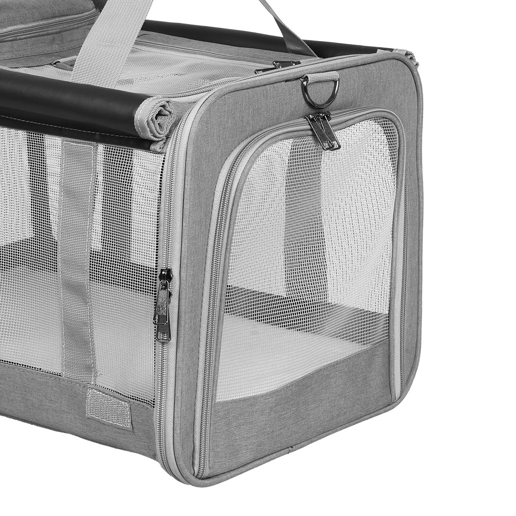 Pawz 3 In 1 Pet Soft Crate Dog Cat Carrier M Size Grey Versatile And Comfortable For Travel