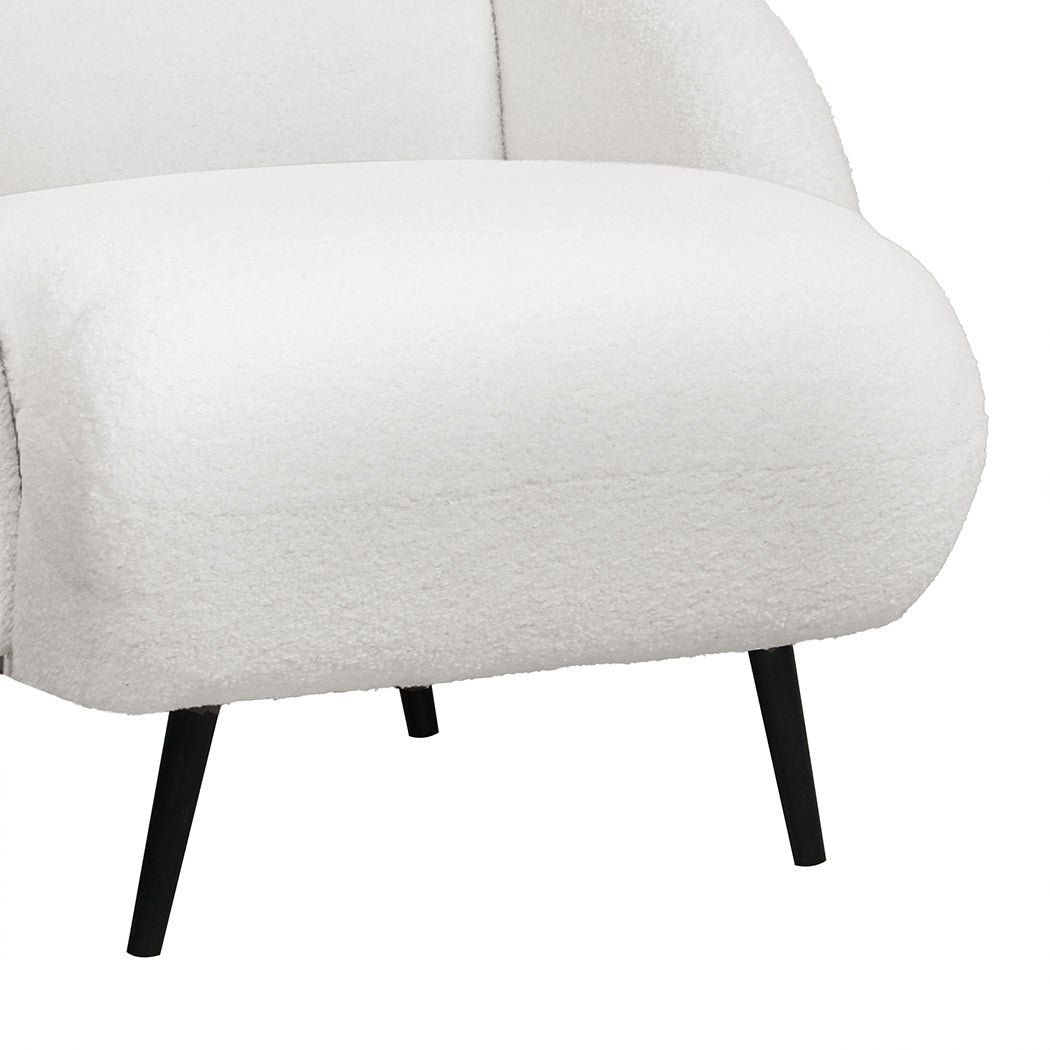 Sofa Chair Fleece Upholstered Single White