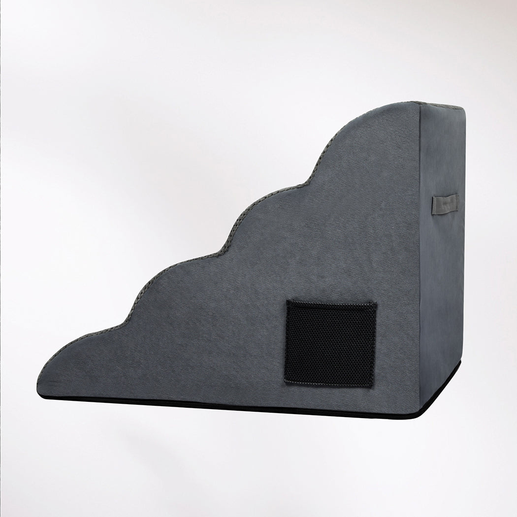 Pawz 4 Step Pet Stairs For Dogs High Density Foam Grey