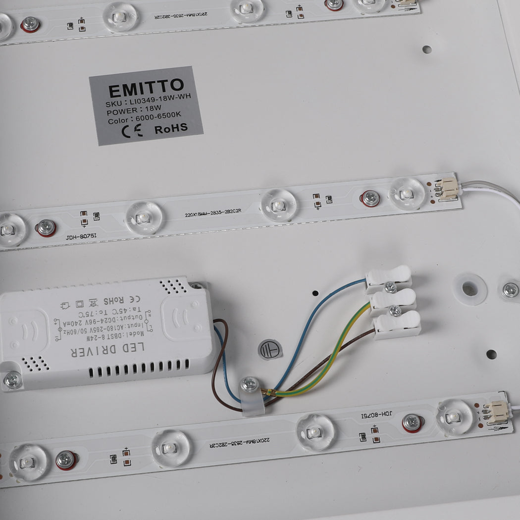 Emitto 3 Colour Ultra Thin 5Cm Led Ceiling 36W White
