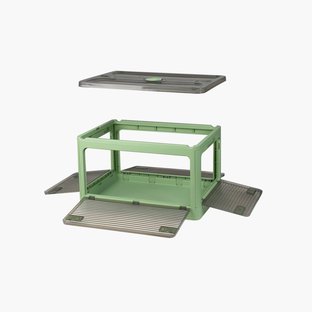Storage Containers Stackable Lid Clothes Green Small
