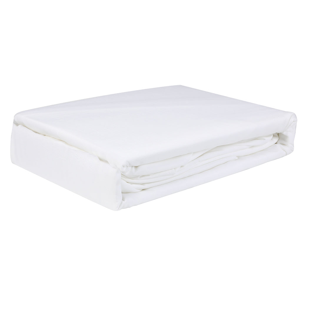 Dreamz 4Pcs Queen Size Bamboo Bed Sheet Set Soft White Breathable Eco Friendly