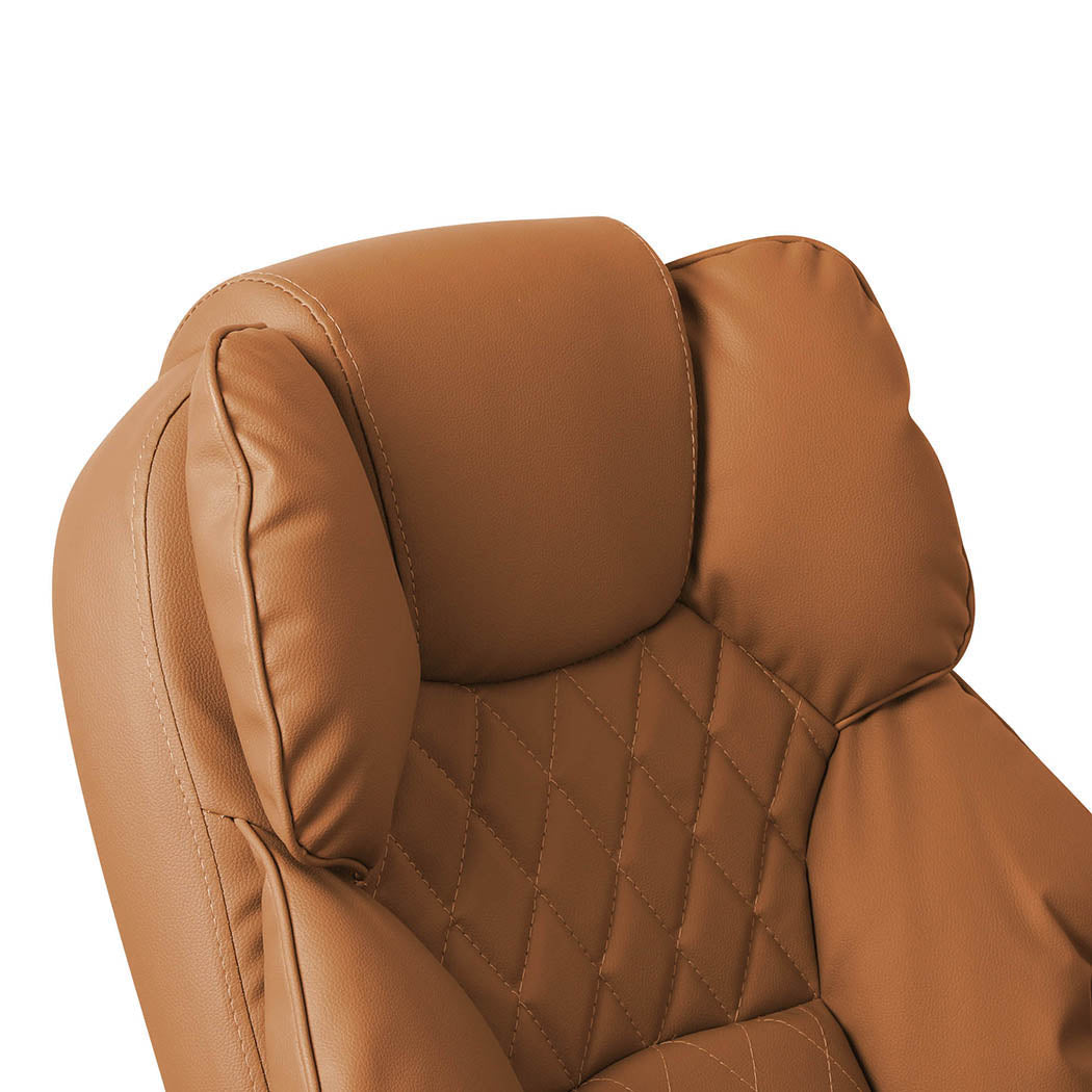 Gaming Chair Office Computer Brown Ergonomic Seating For Work Or Play Without Footrest