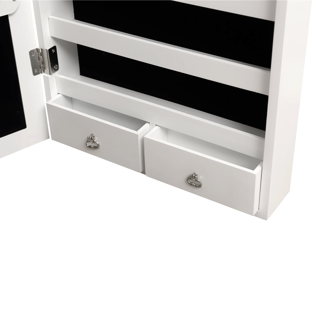 37Cm X 8.7Cm 120Cm Mirror Jewellery Cabinet Makeup White