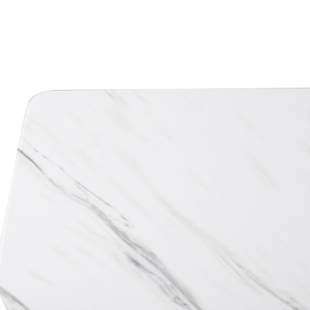Standing Desk Sofa Bed Side Table White No Slots Marbled