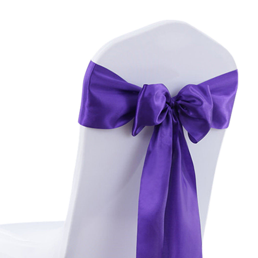20X Table Runner Satin Chair Sashes Eggplant