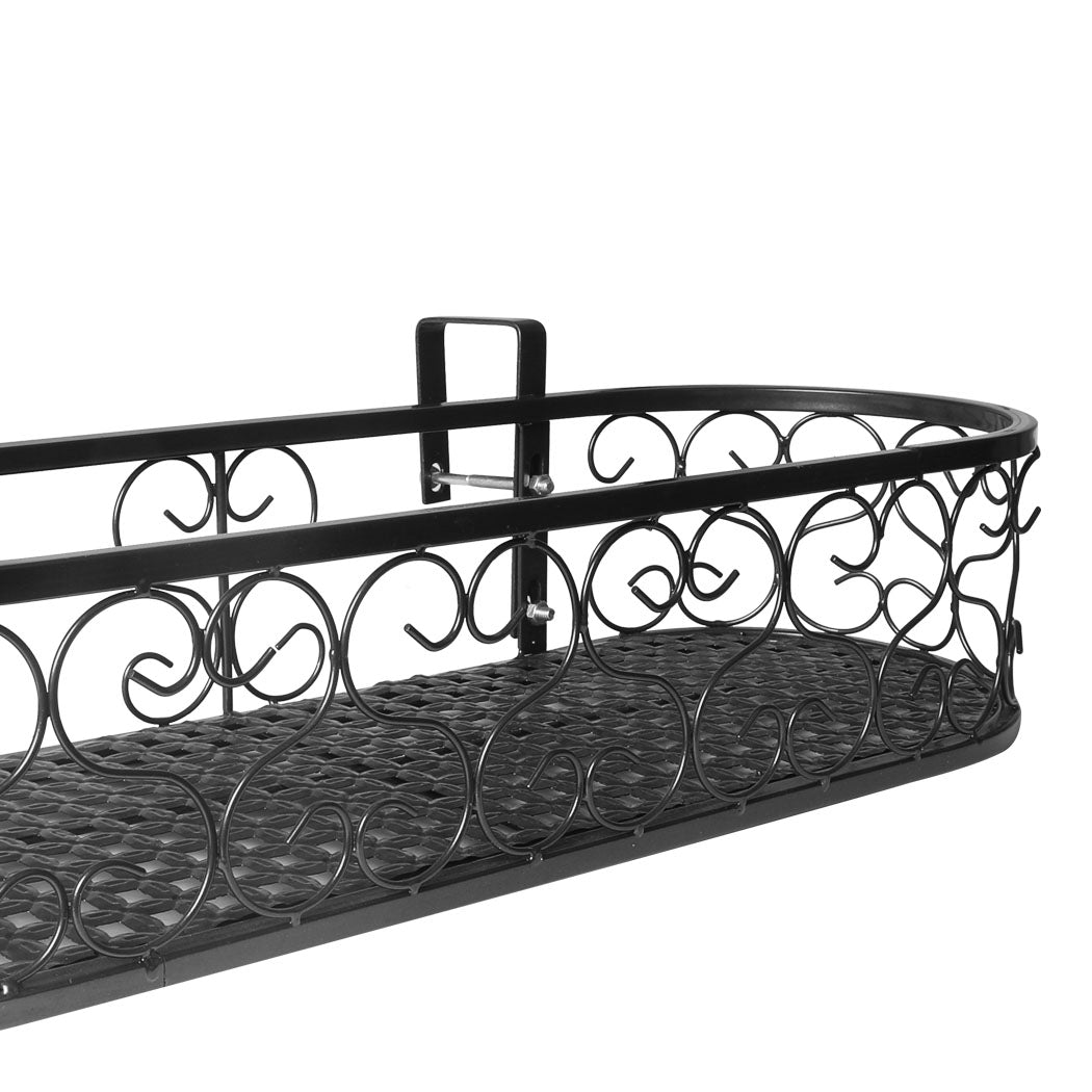 60Cm X 20Cm 12Cm Plant Stand Outdoor Indoor Home Black Oval
