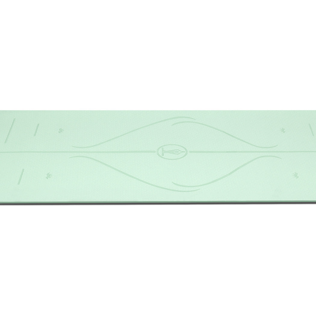Yoga Mat Dual Colour Body Position Lines Mint Green