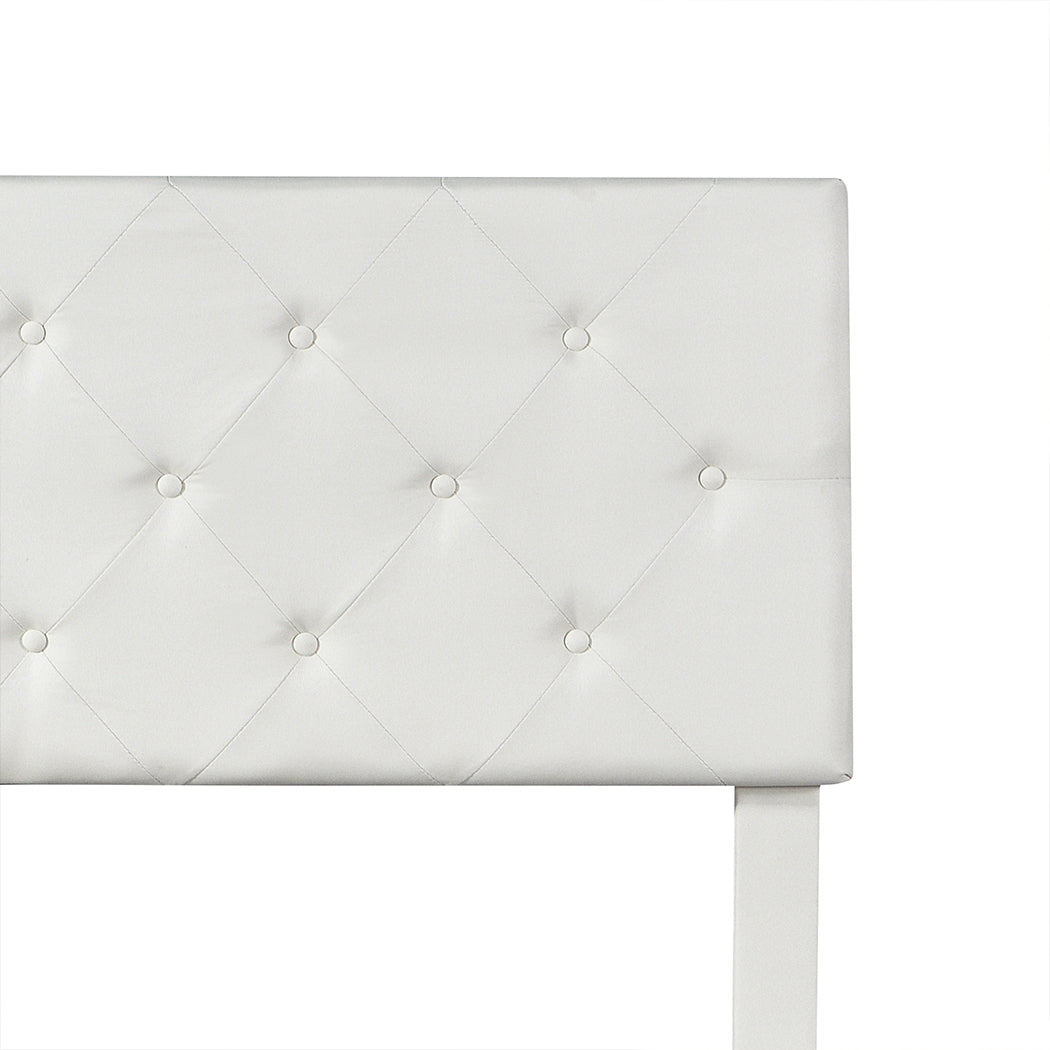 Queen Bed Frame Tufted With 4 Storage Drawers Cream