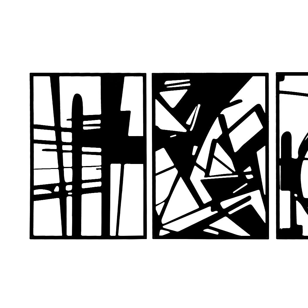 Yezi Metal Wall Art 4Pcs Abstract Minimalist Line Decor