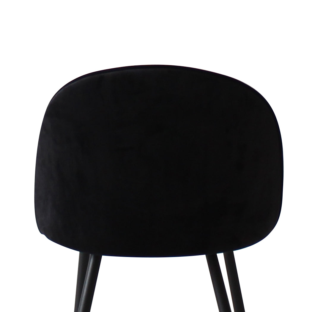 Set Of 2 Black Dining Chairs For Kitchen Or Cafe Modern Comfortable Seating Option