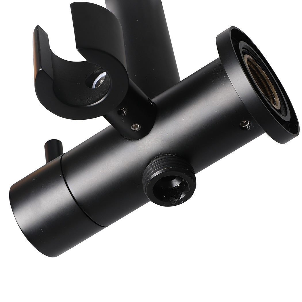 Shower Head High Pressure Set Rain Round Black