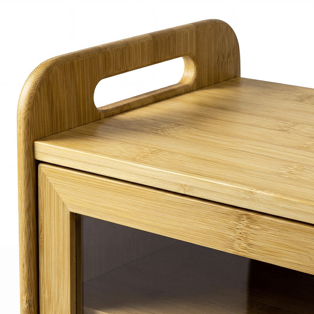 Toque 2 Tier Bamboo Bread Box 20L Kitchen Counter Storage