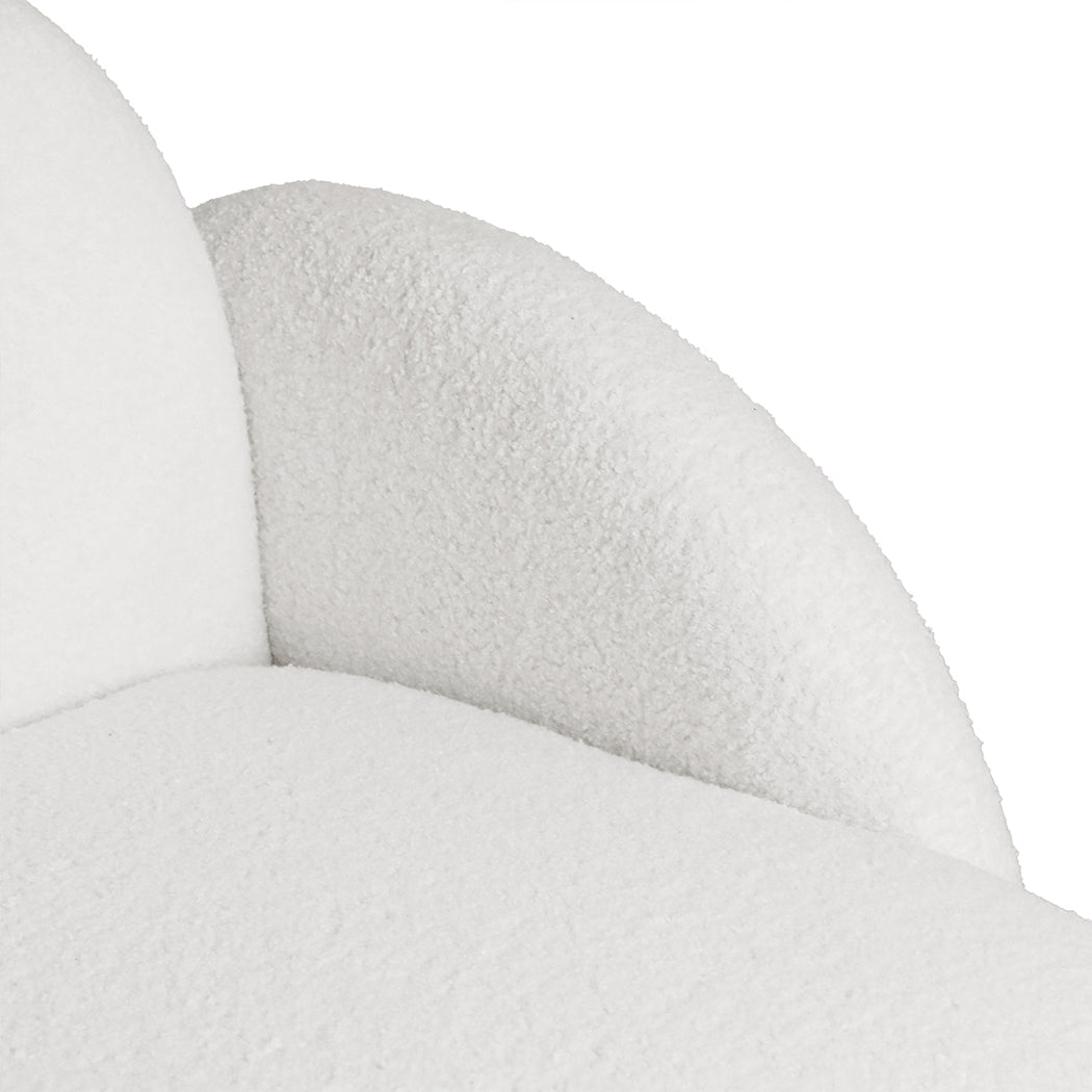 Sofa Chair Fleece Upholstered Single White